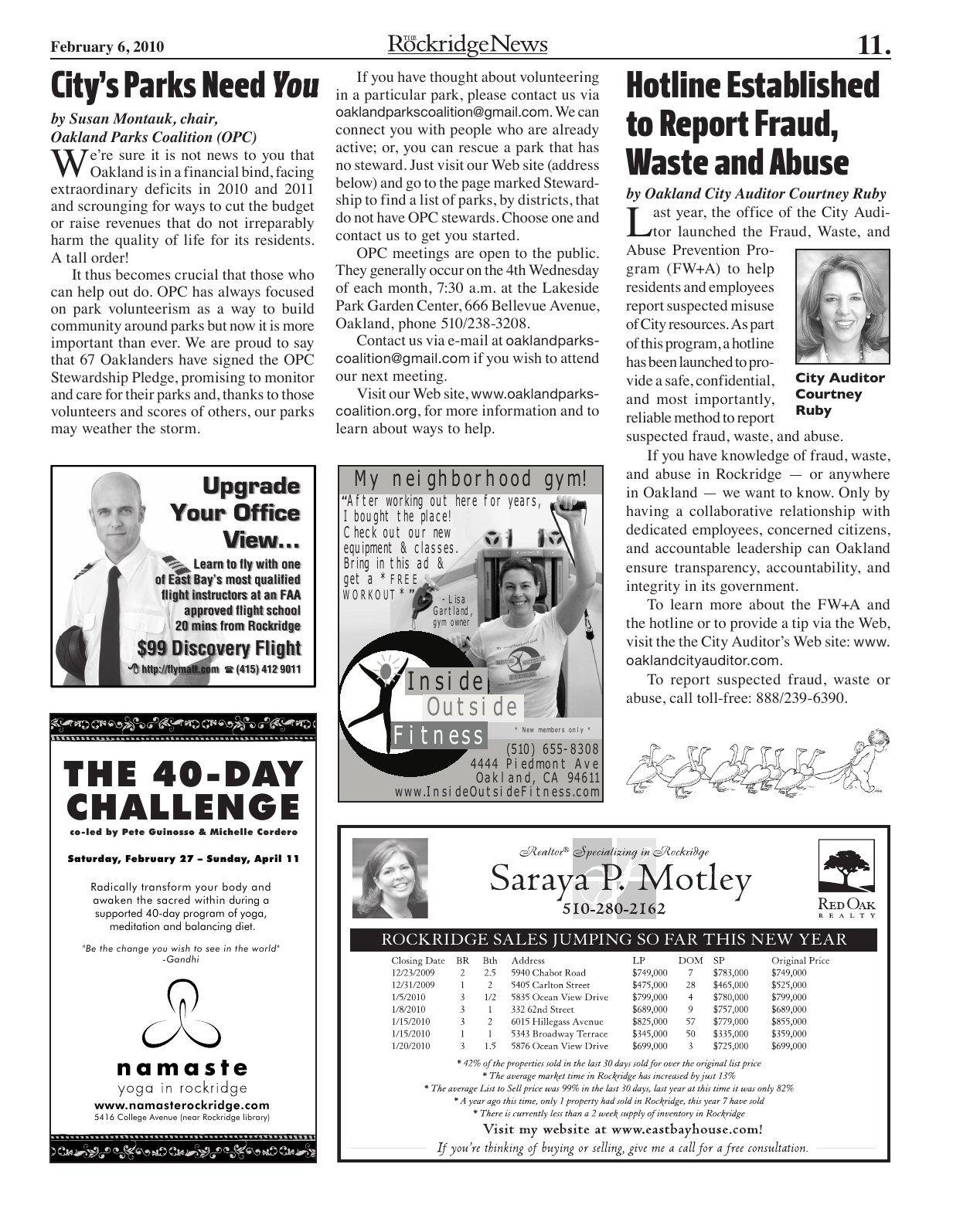 Click to zoom in The Rockridge News, February 2010, page 11