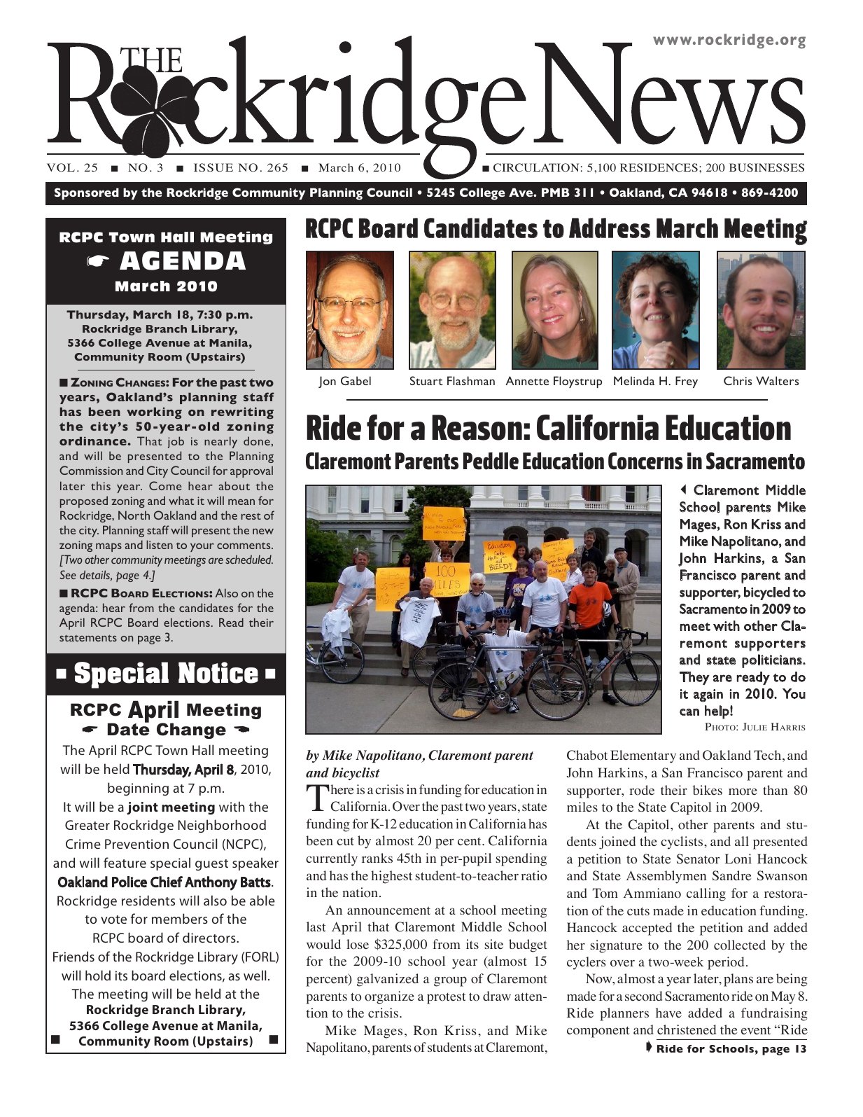 Click to zoom in The Rockridge News, March 2010, page 1