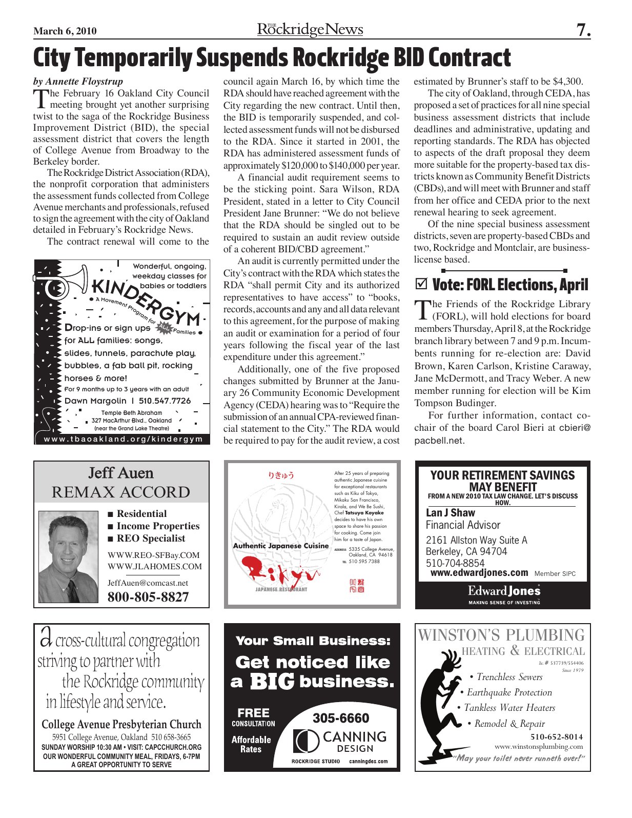 Click to zoom in The Rockridge News, March 2010, page 7