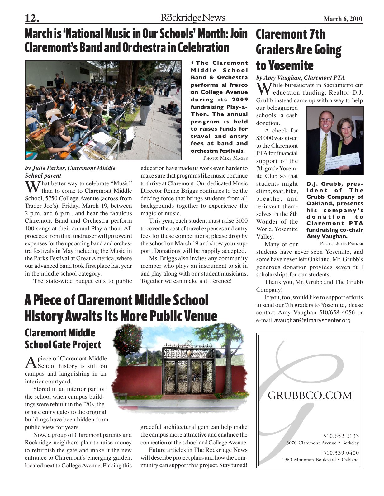 Click to zoom in The Rockridge News, March 2010, page 12