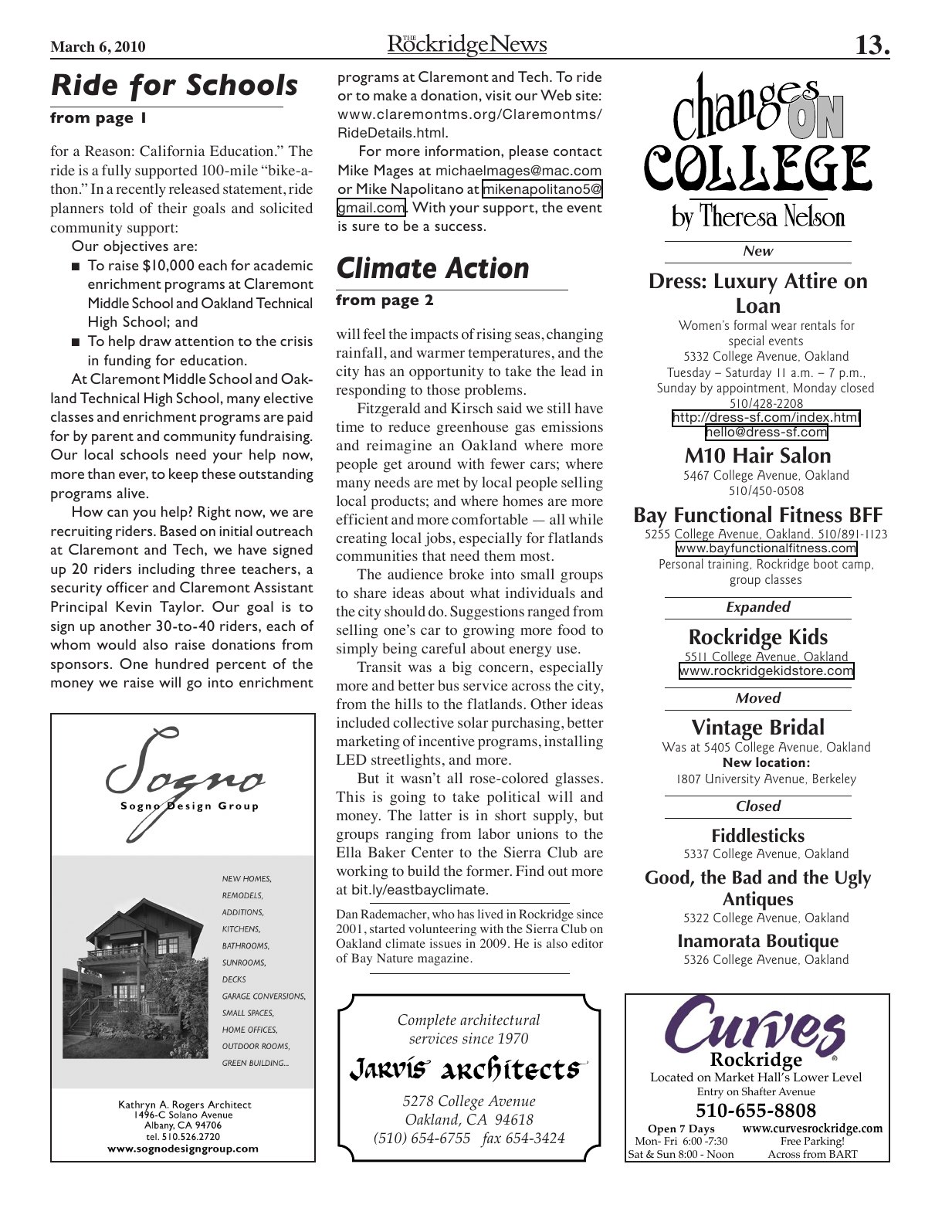 Click to zoom in The Rockridge News, March 2010, page 13