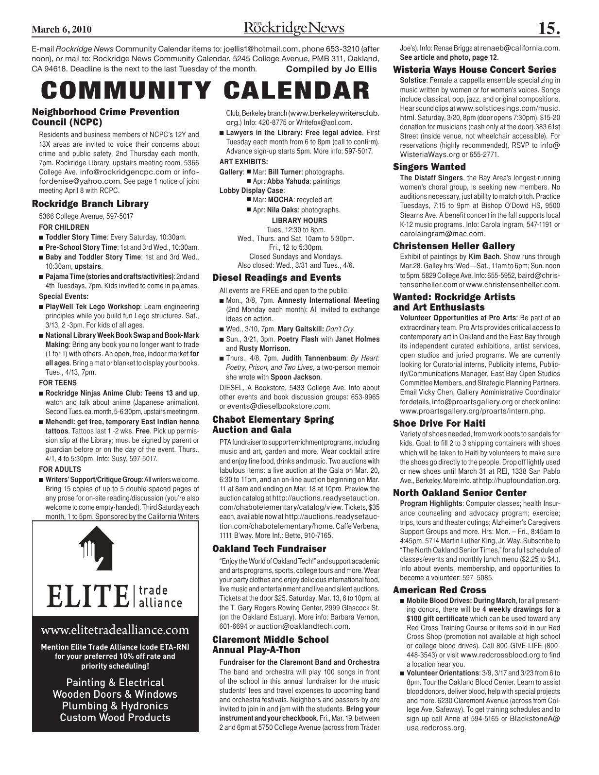 Click to zoom in The Rockridge News, March 2010, page 15