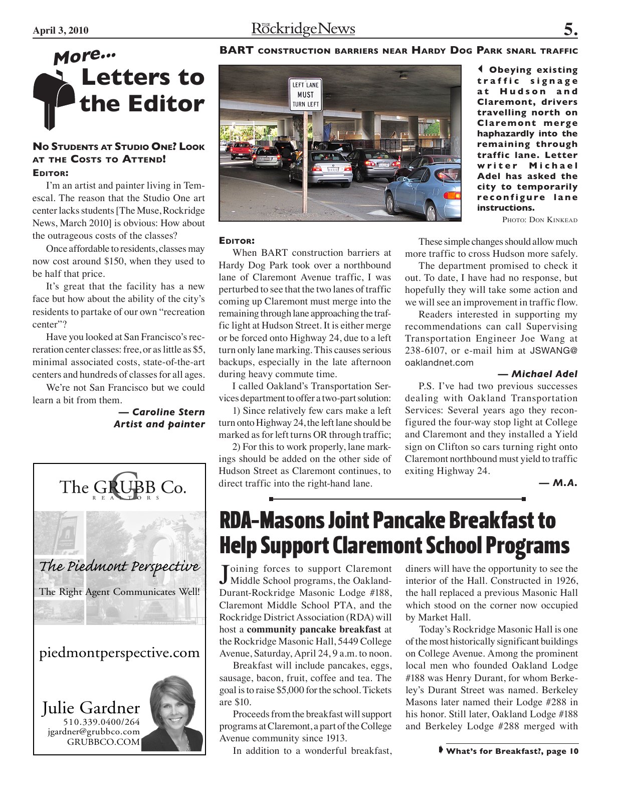 Click to zoom in The Rockridge News, April 2010, page 5