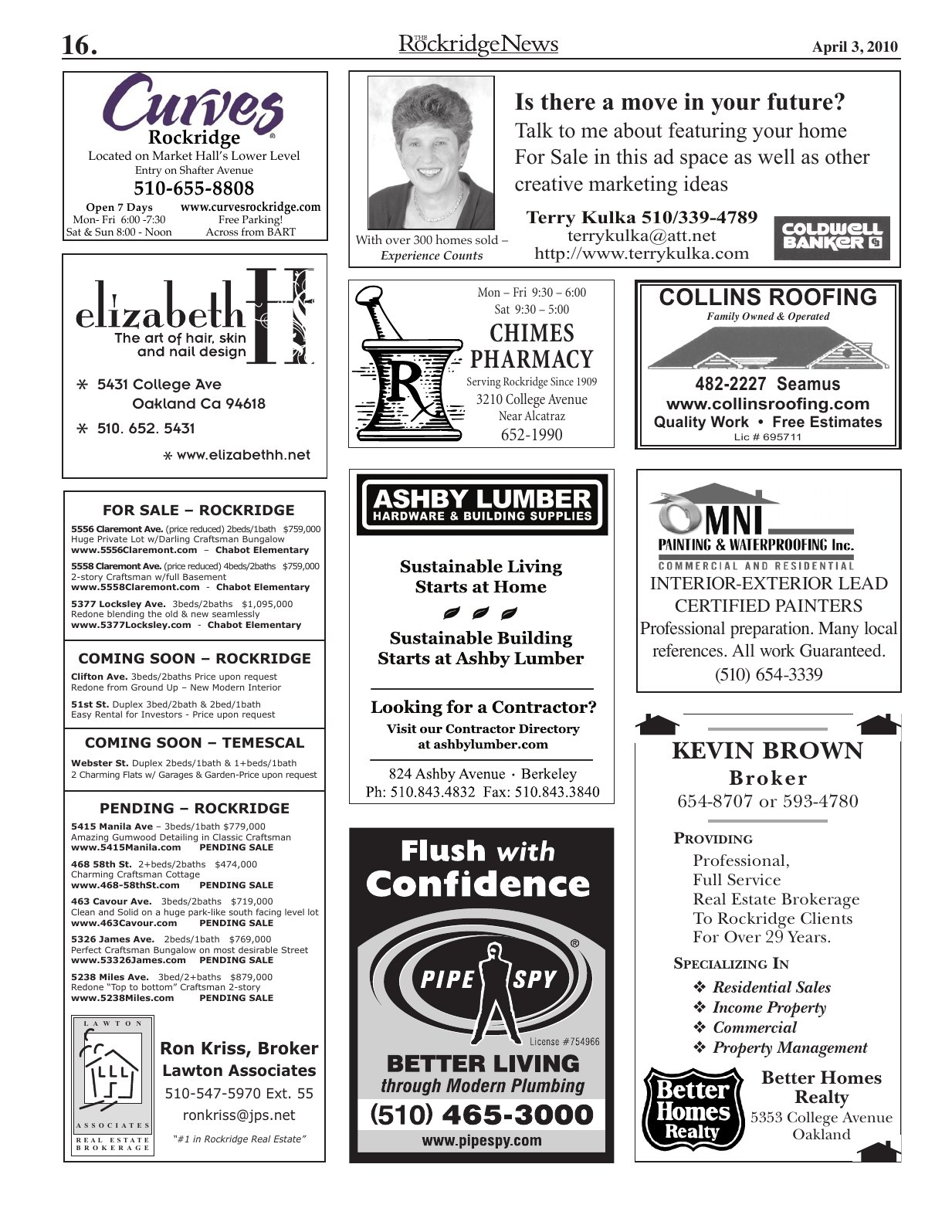 Click to zoom in The Rockridge News, April 2010, page 16