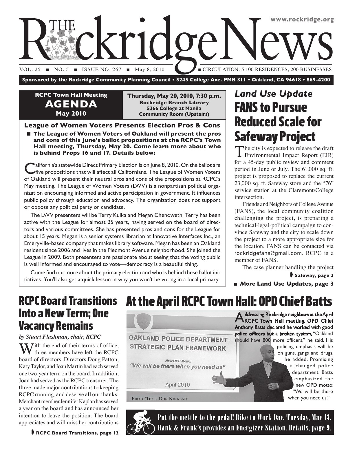Click to zoom in The Rockridge News, May 2010, page 1