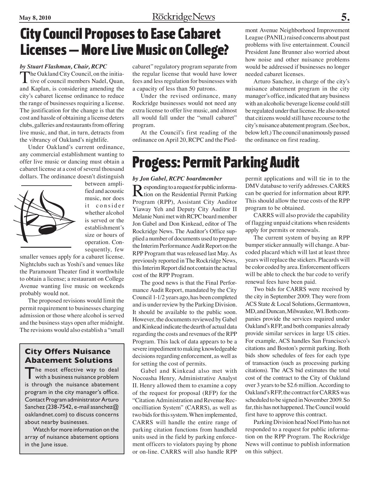 The Rockridge News, May 2010, page 5
