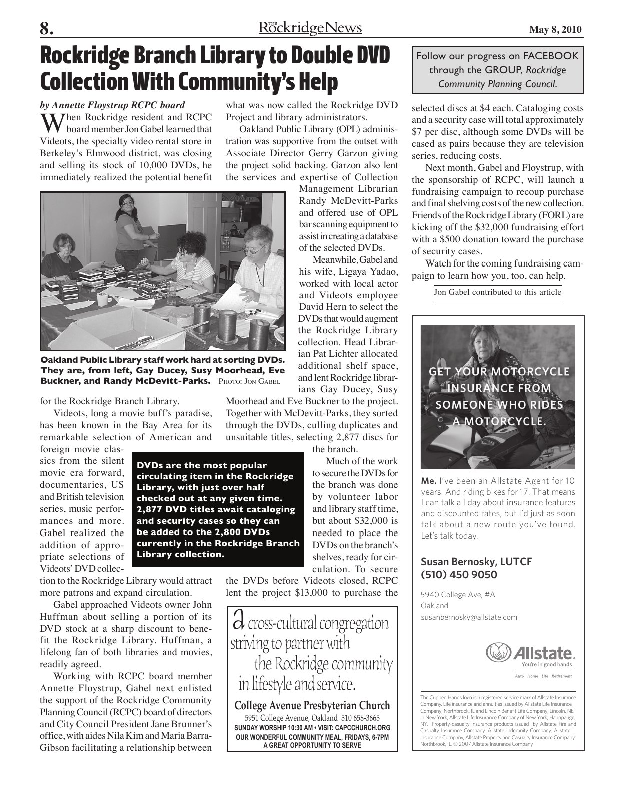 Click to zoom in The Rockridge News, May 2010, page 8
