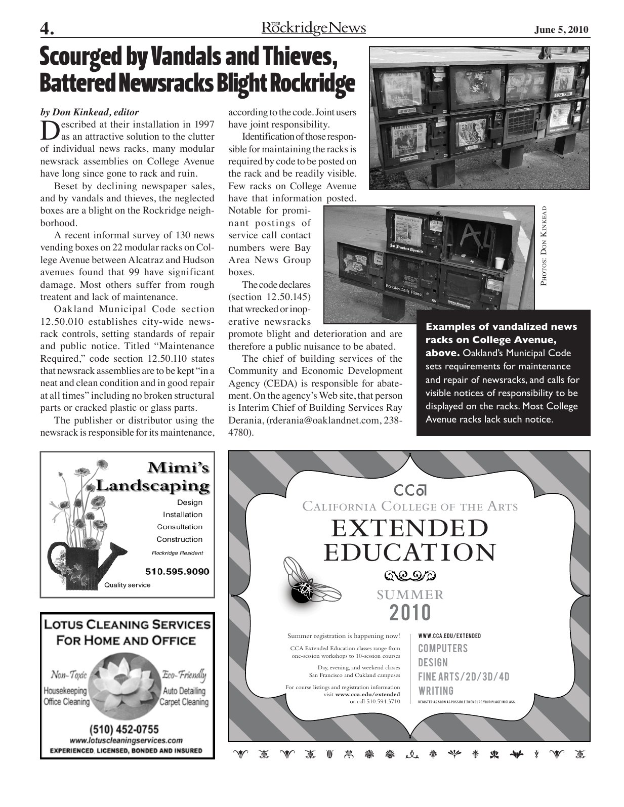 Click to zoom in The Rockridge News, June 2010, page 4