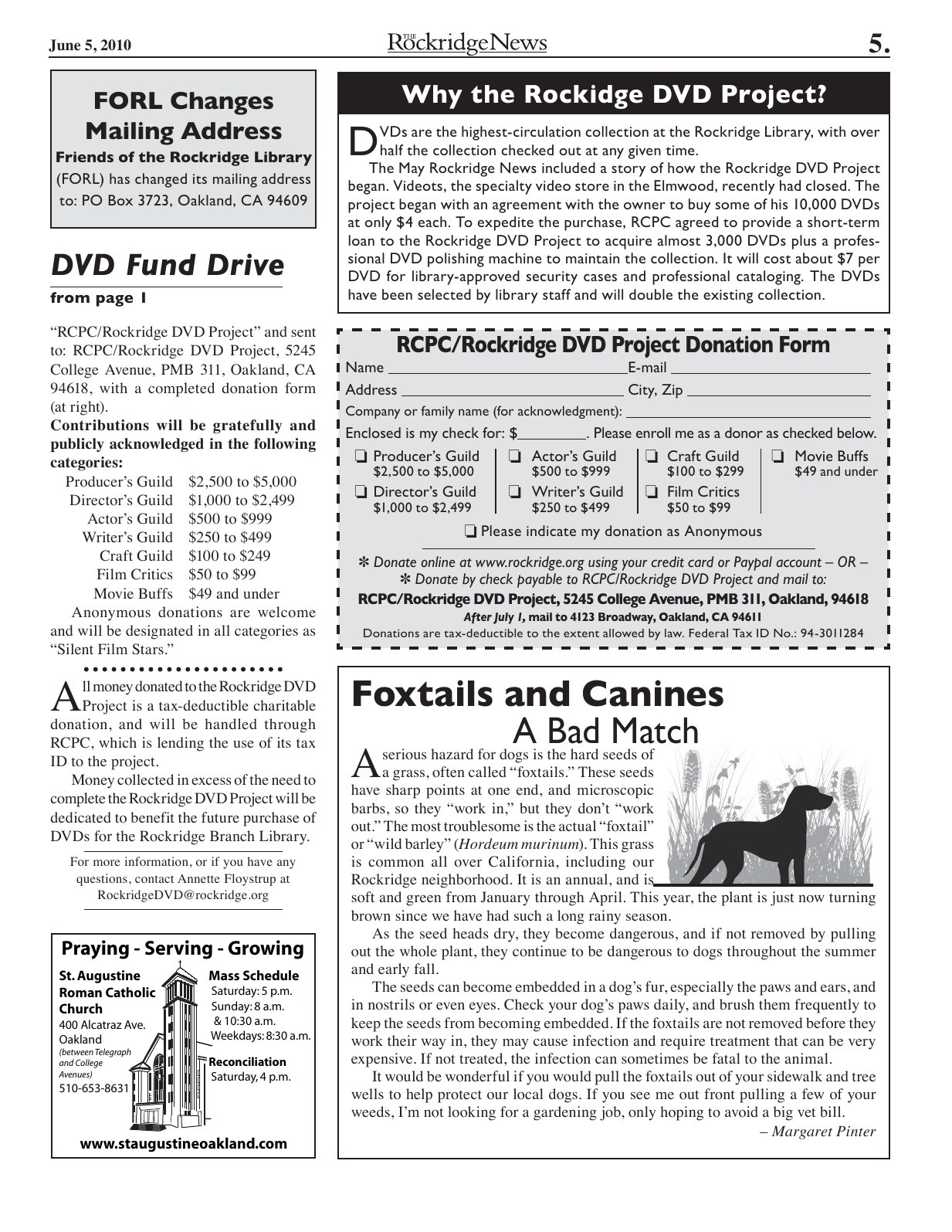 Click to zoom in The Rockridge News, June 2010, page 5