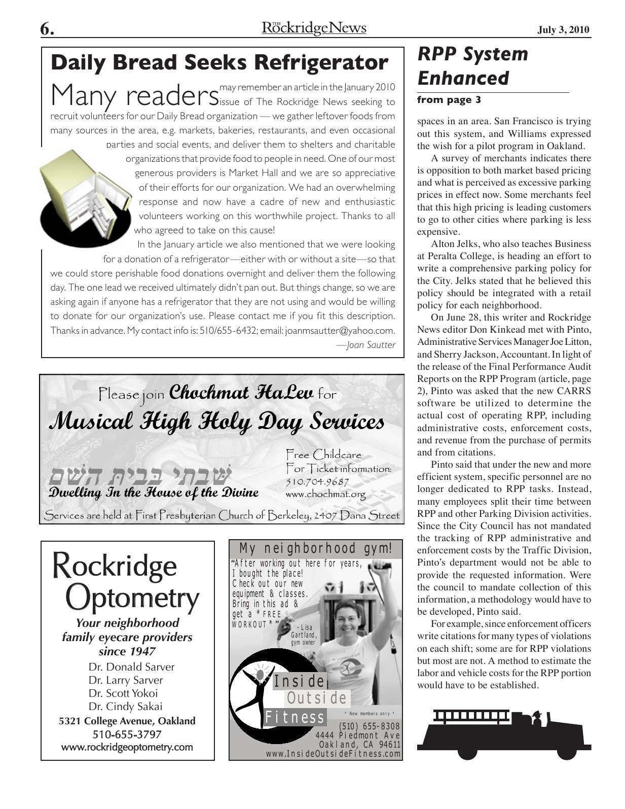 Click to zoom in The Rockridge News, July 2010, page 6
