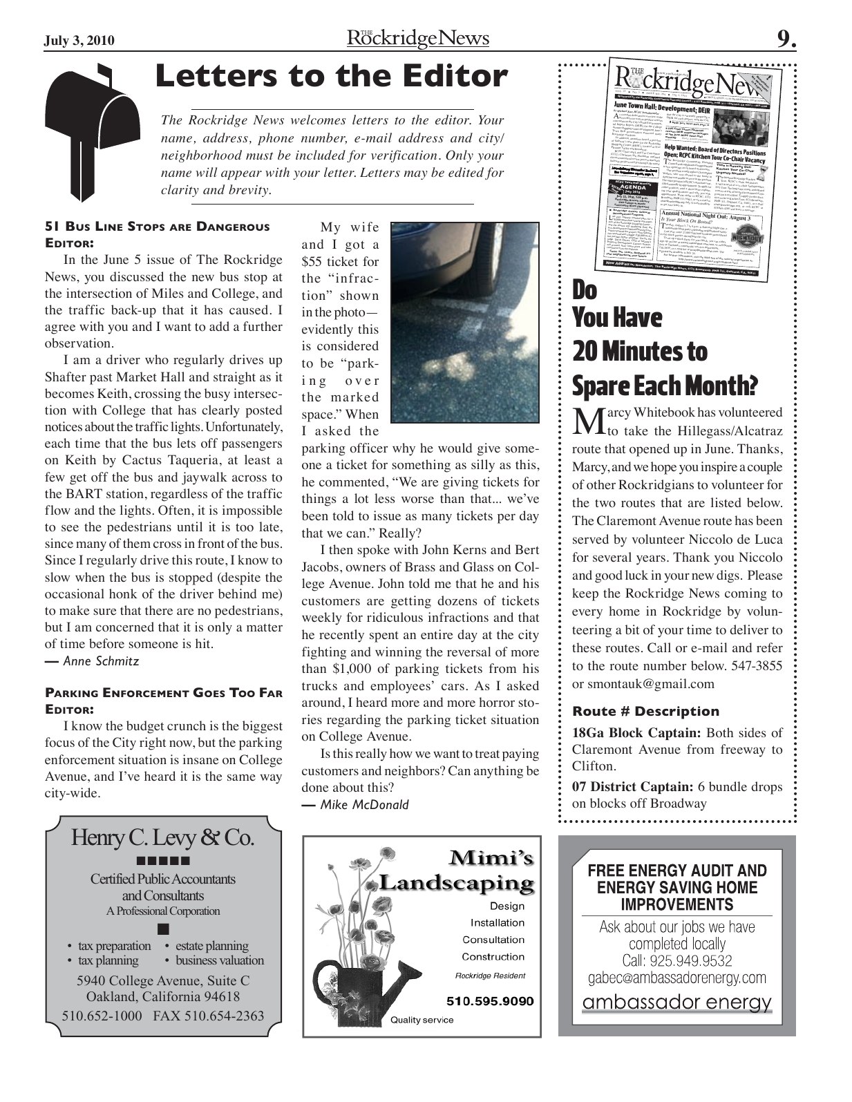 Click to zoom in The Rockridge News, July 2010, page 9