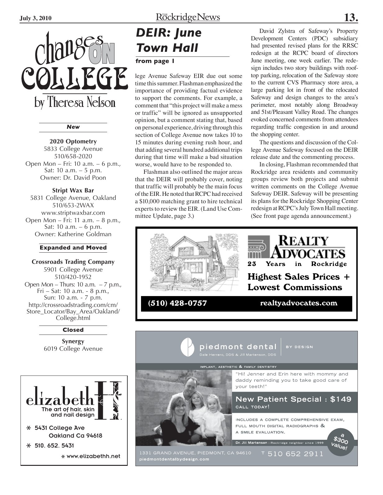 Click to zoom in The Rockridge News, July 2010, page 13