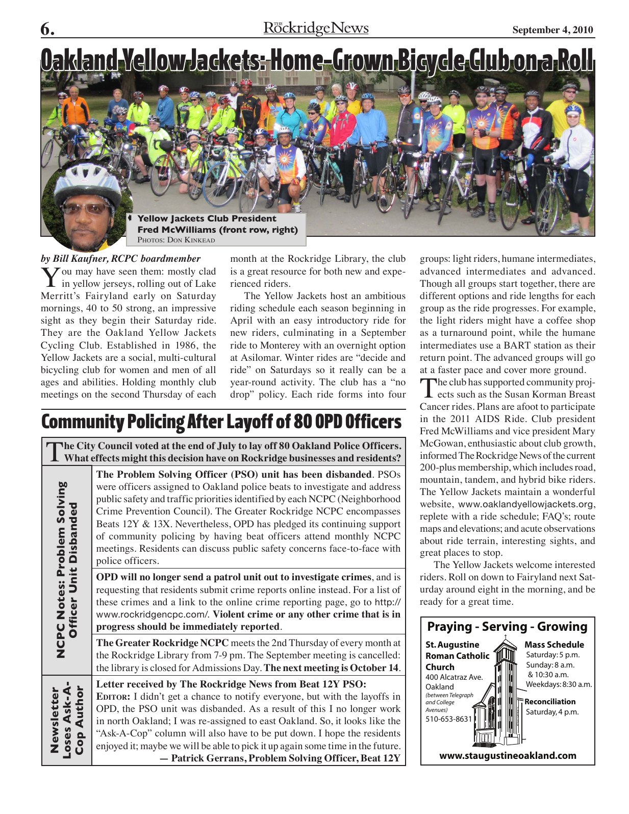 Click to zoom in The Rockridge News, September 2010, page 6