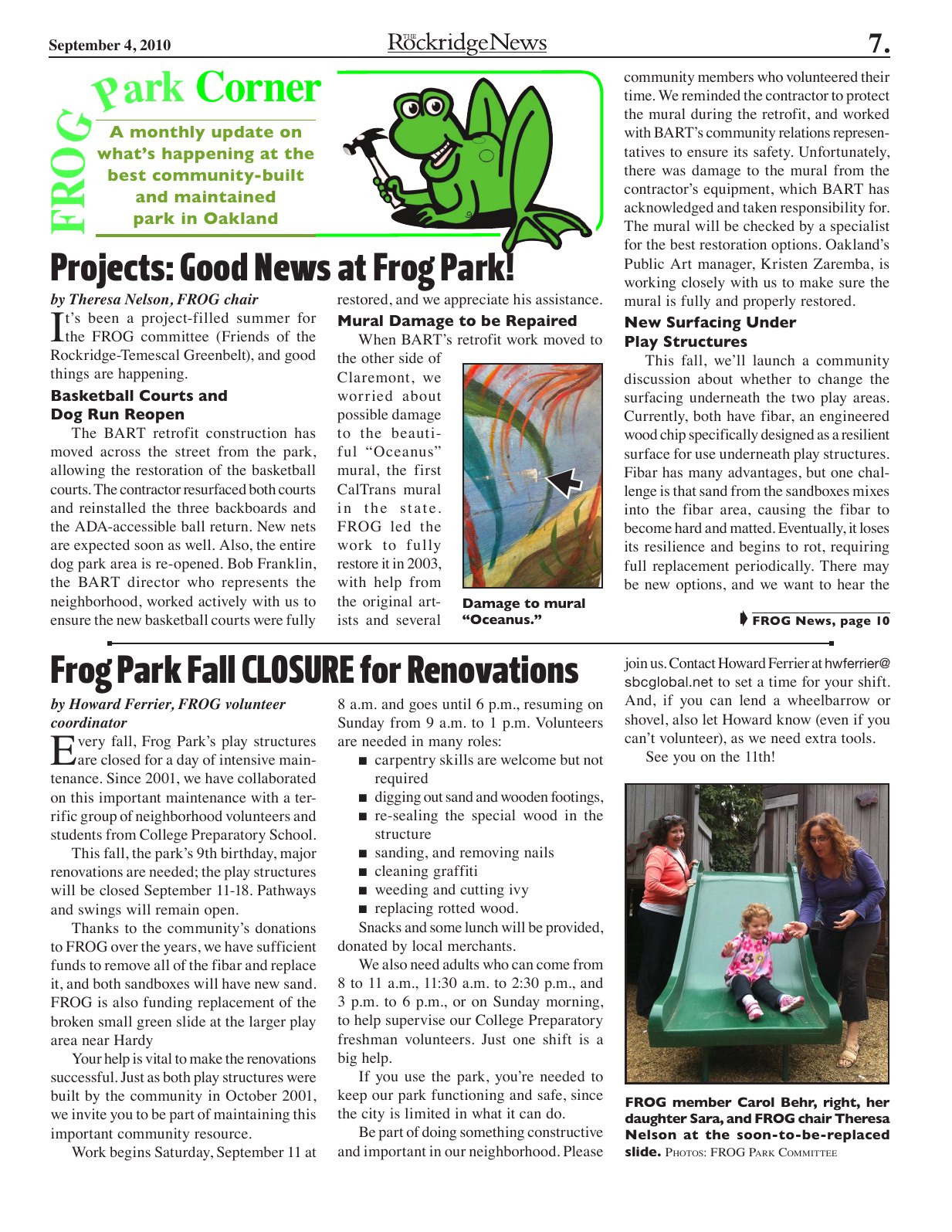Click to zoom in The Rockridge News, September 2010, page 7
