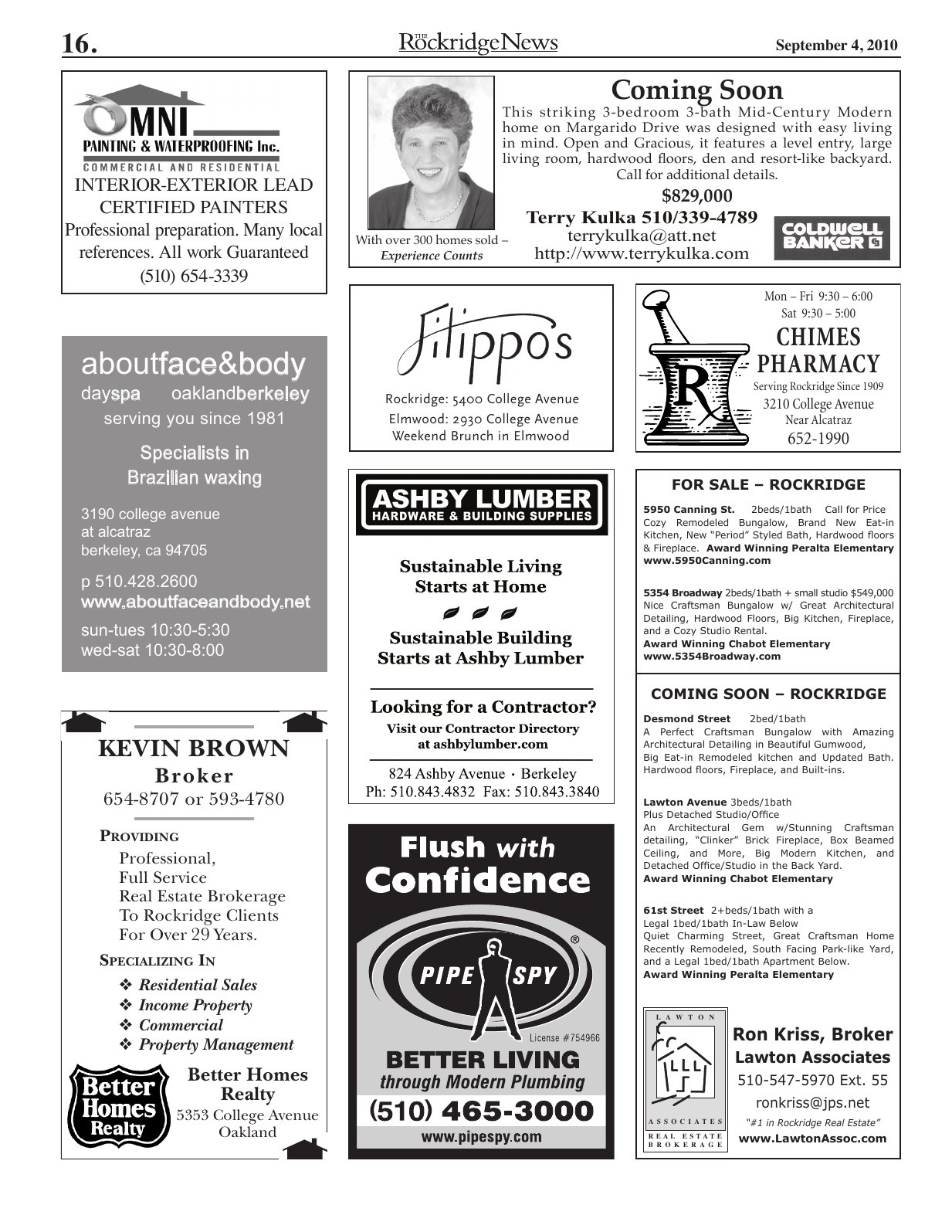 Click to zoom in The Rockridge News, September 2010, page 16