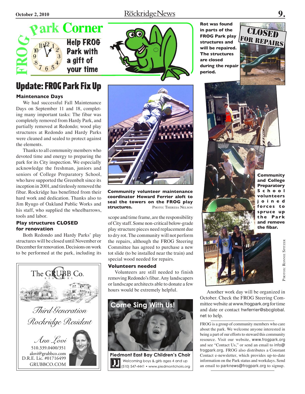 Click to zoom in The Rockridge News, October 2010, page 9