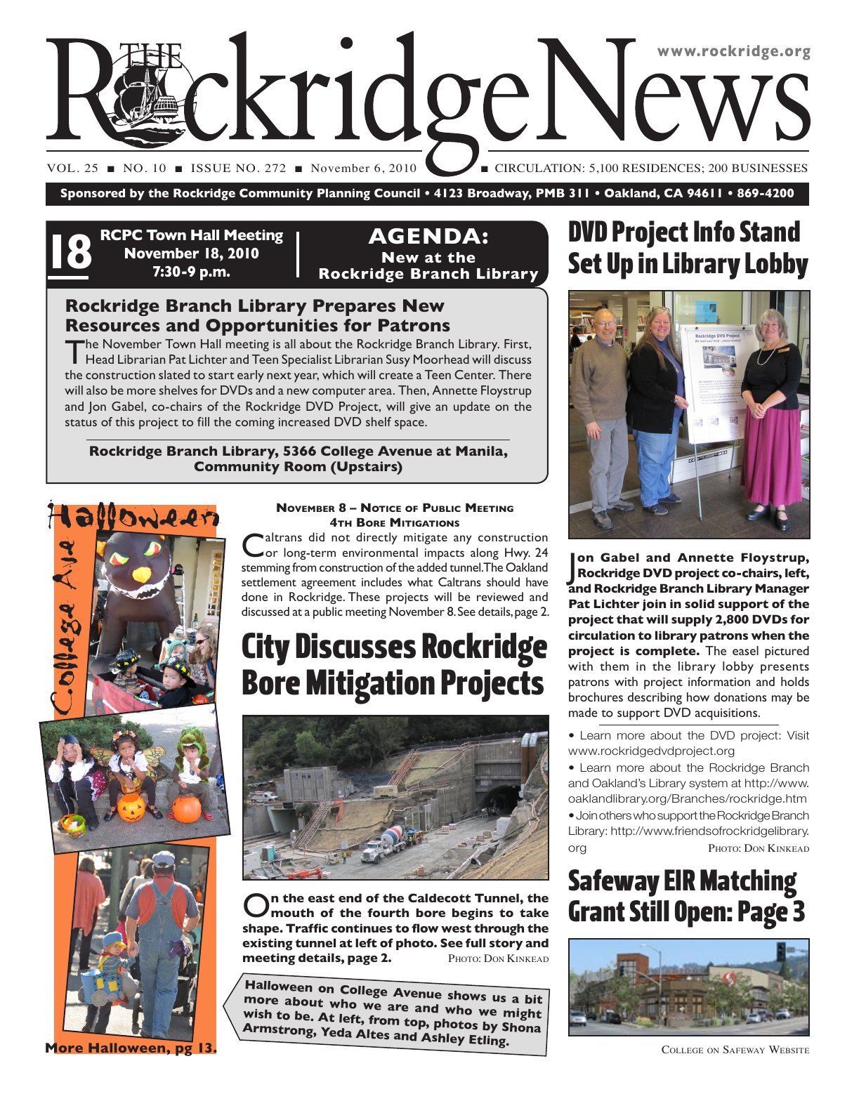 Click to zoom in The Rockridge News, November 2010, page 1