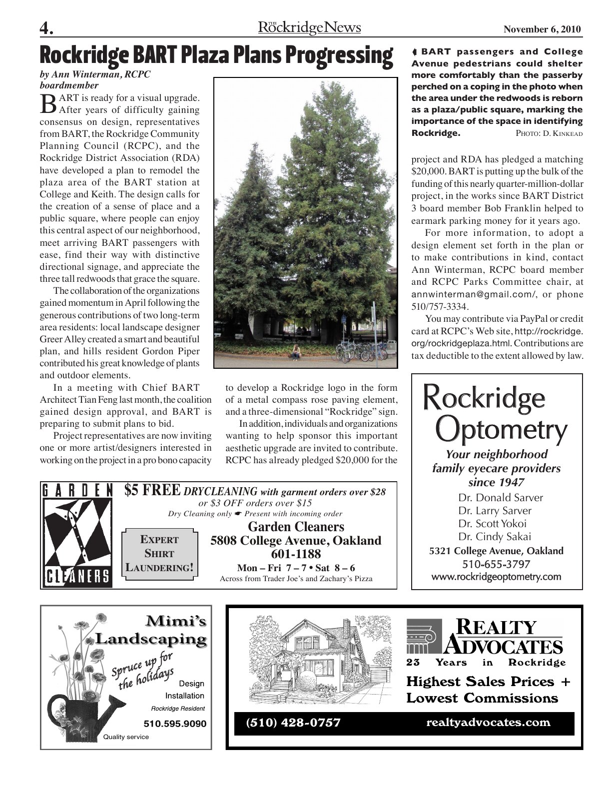 Click to zoom in The Rockridge News, November 2010, page 4