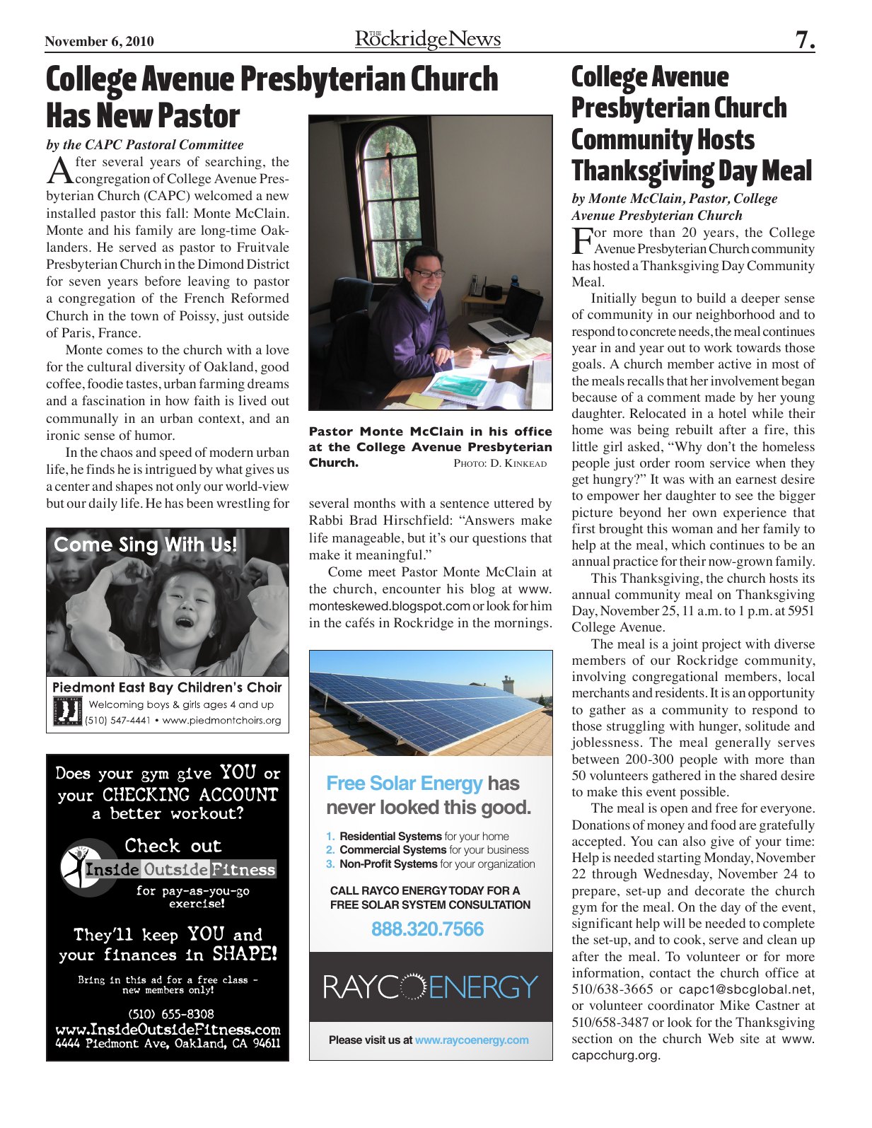 Click to zoom in The Rockridge News, November 2010, page 7