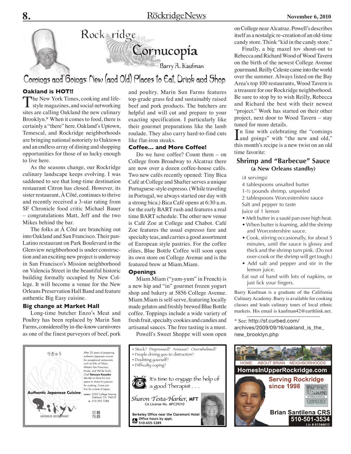 Click to zoom in The Rockridge News, November 2010, page 8