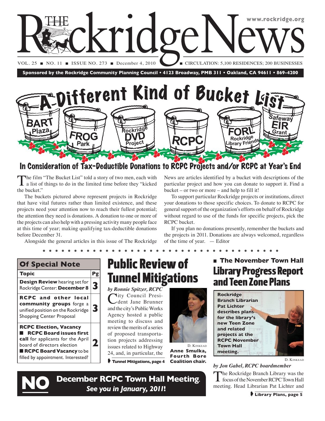 Click to zoom in The Rockridge News, December 2010, page 1