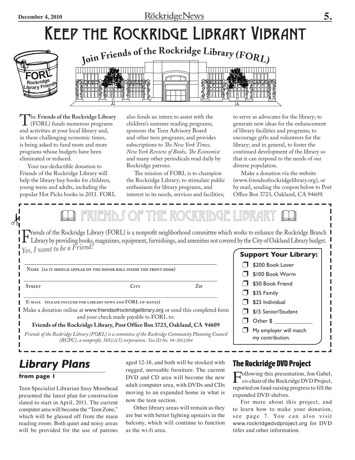 Click to zoom in The Rockridge News, December 2010, page 5