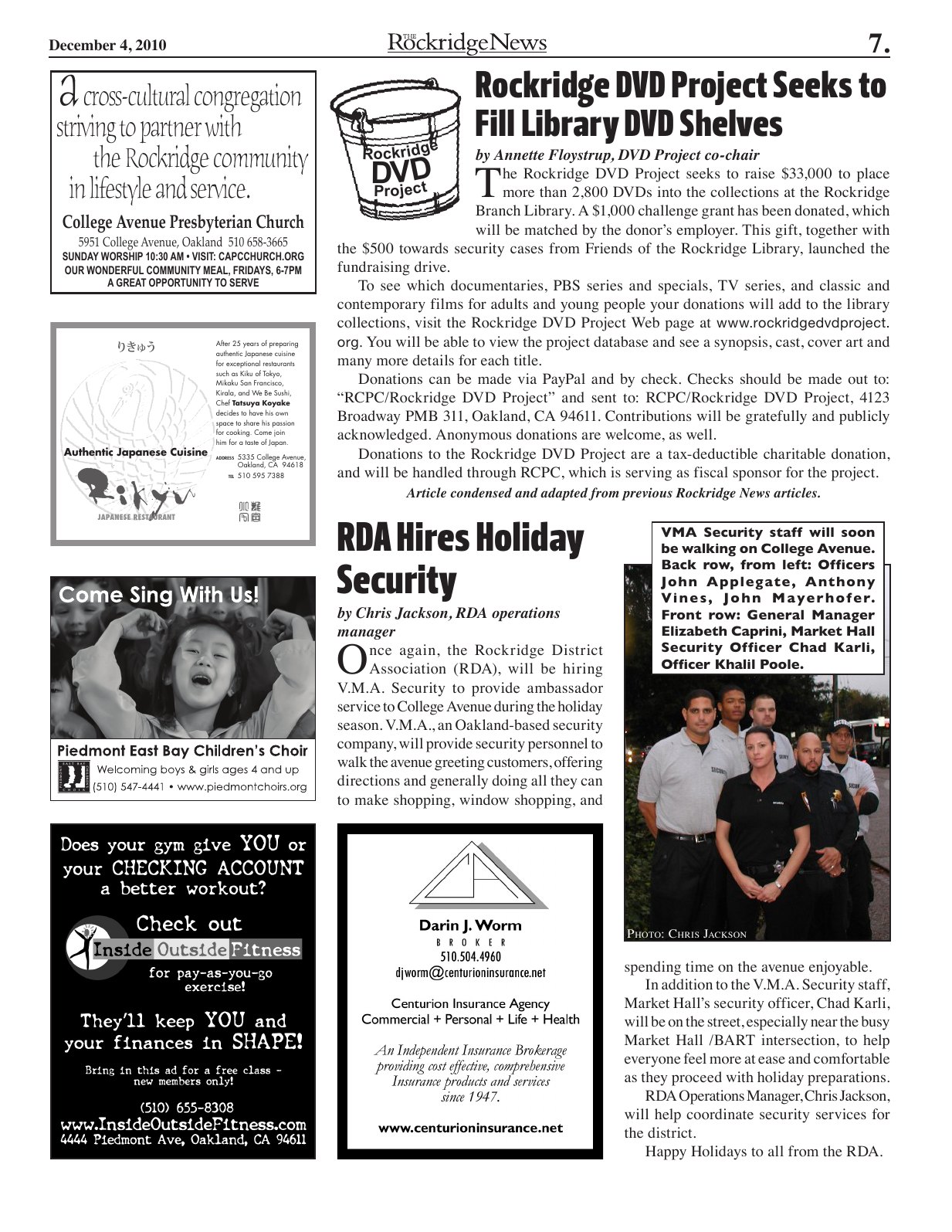 Click to zoom in The Rockridge News, December 2010, page 7