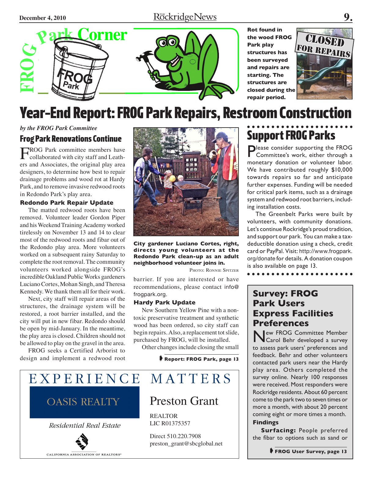 Click to zoom in The Rockridge News, December 2010, page 9