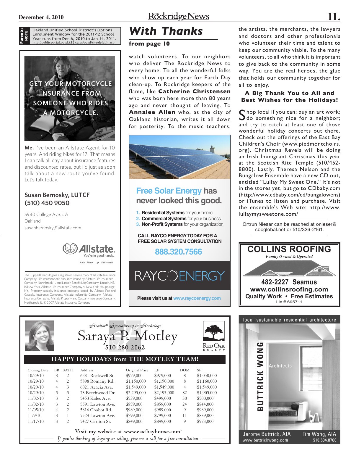 Click to zoom in The Rockridge News, December 2010, page 11