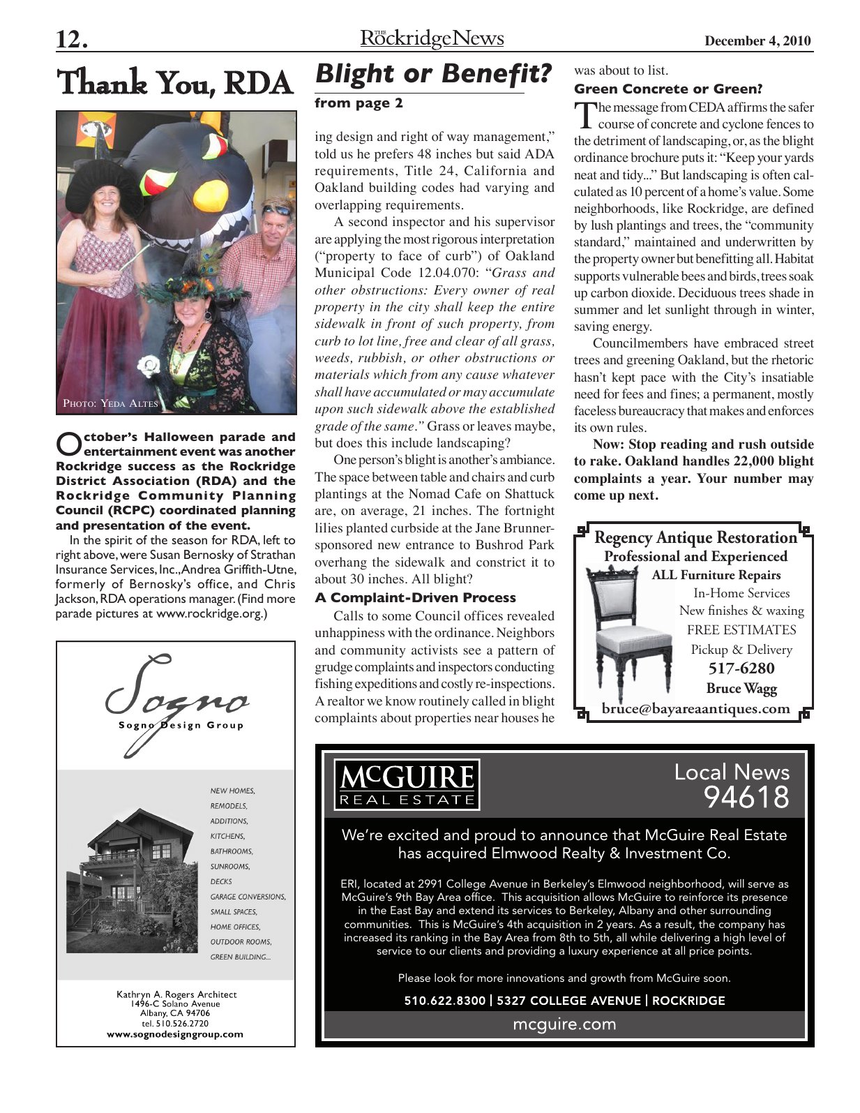 Click to zoom in The Rockridge News, December 2010, page 12