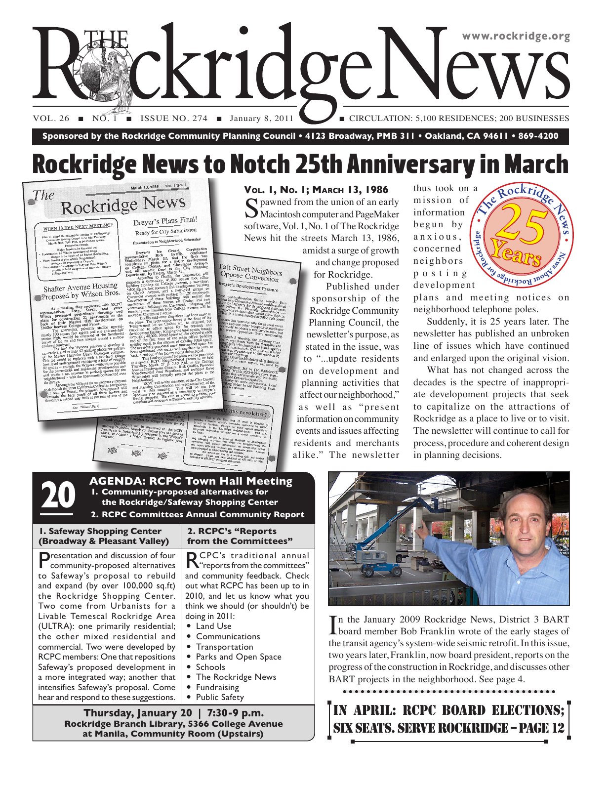 Click to zoom in The Rockridge News, January 2011, page 1