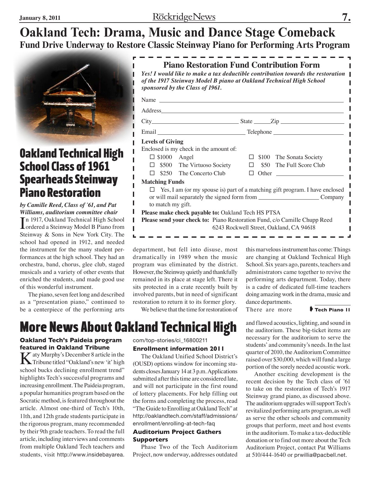 Click to zoom in The Rockridge News, January 2011, page 7