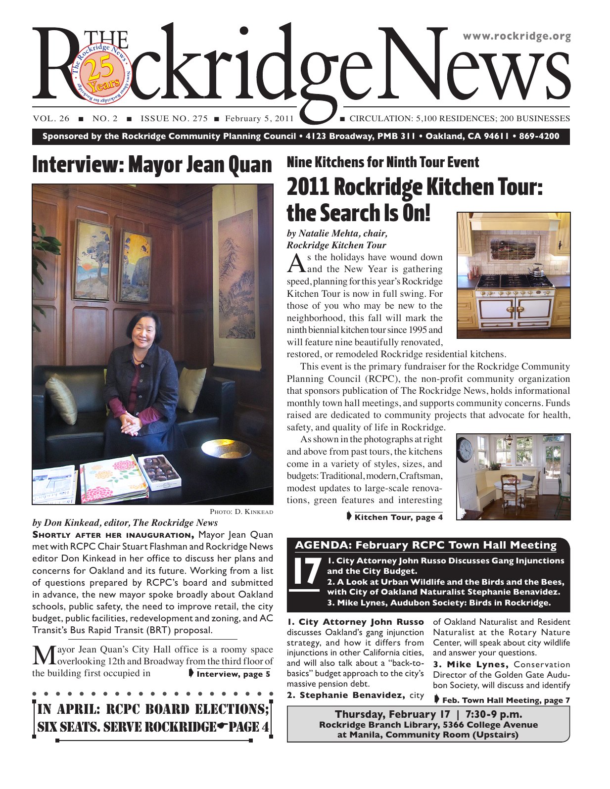 Click to zoom in The Rockridge News, February 2011, page 1