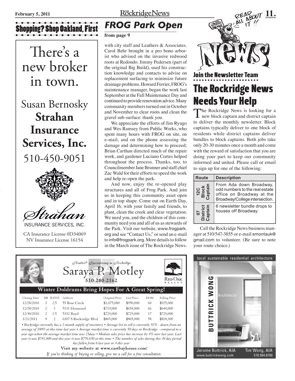 Click to zoom in The Rockridge News, February 2011, page 11