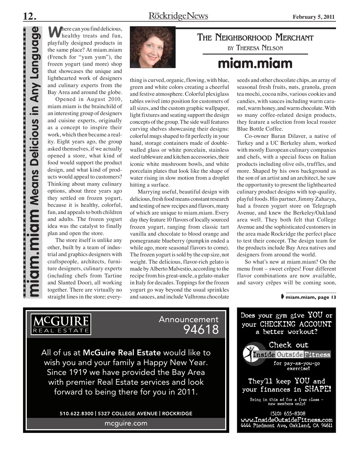 The Rockridge News, February 2011, page 12