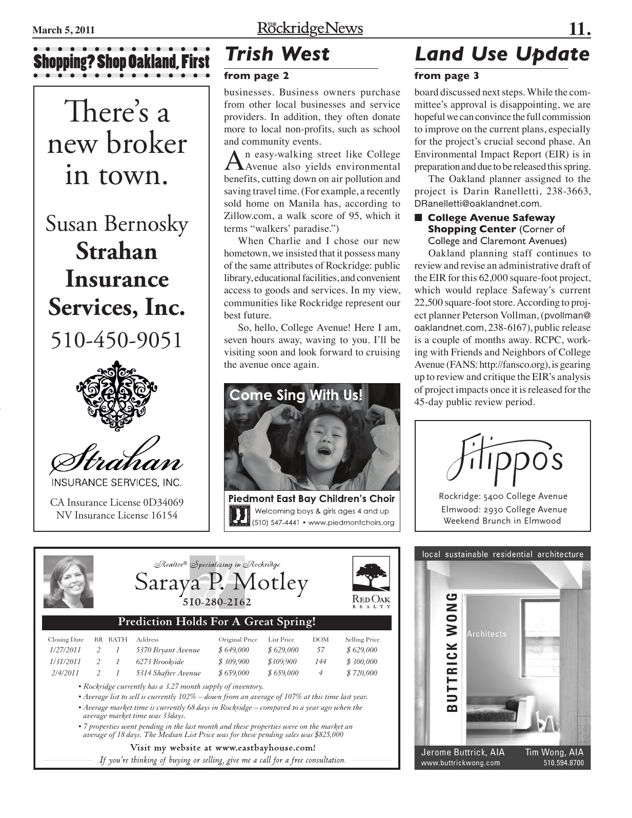 Click to zoom in The Rockridge News, March 2011, page 11