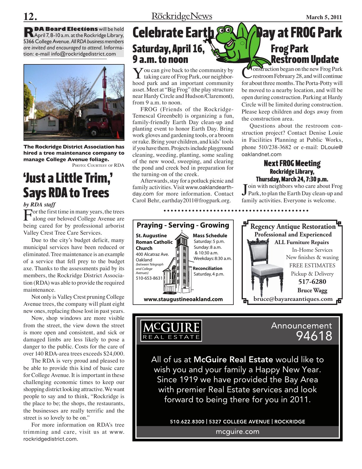 Click to zoom in The Rockridge News, March 2011, page 12