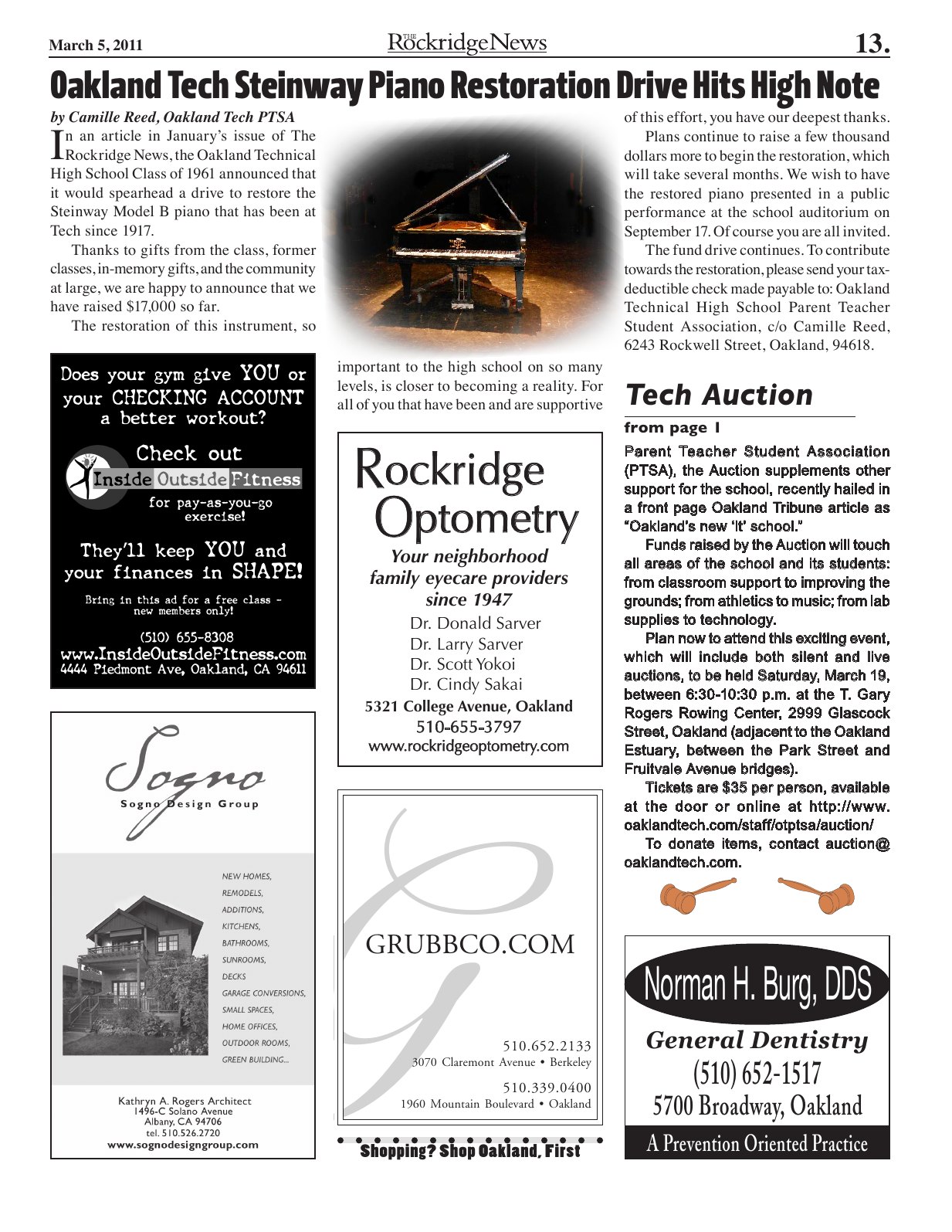 Click to zoom in The Rockridge News, March 2011, page 13