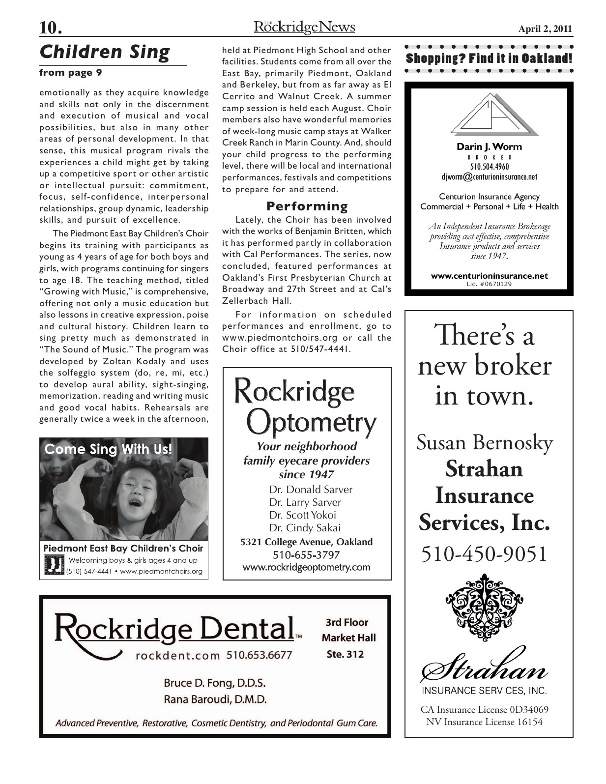 Click to zoom in The Rockridge News, April 2011, page 10
