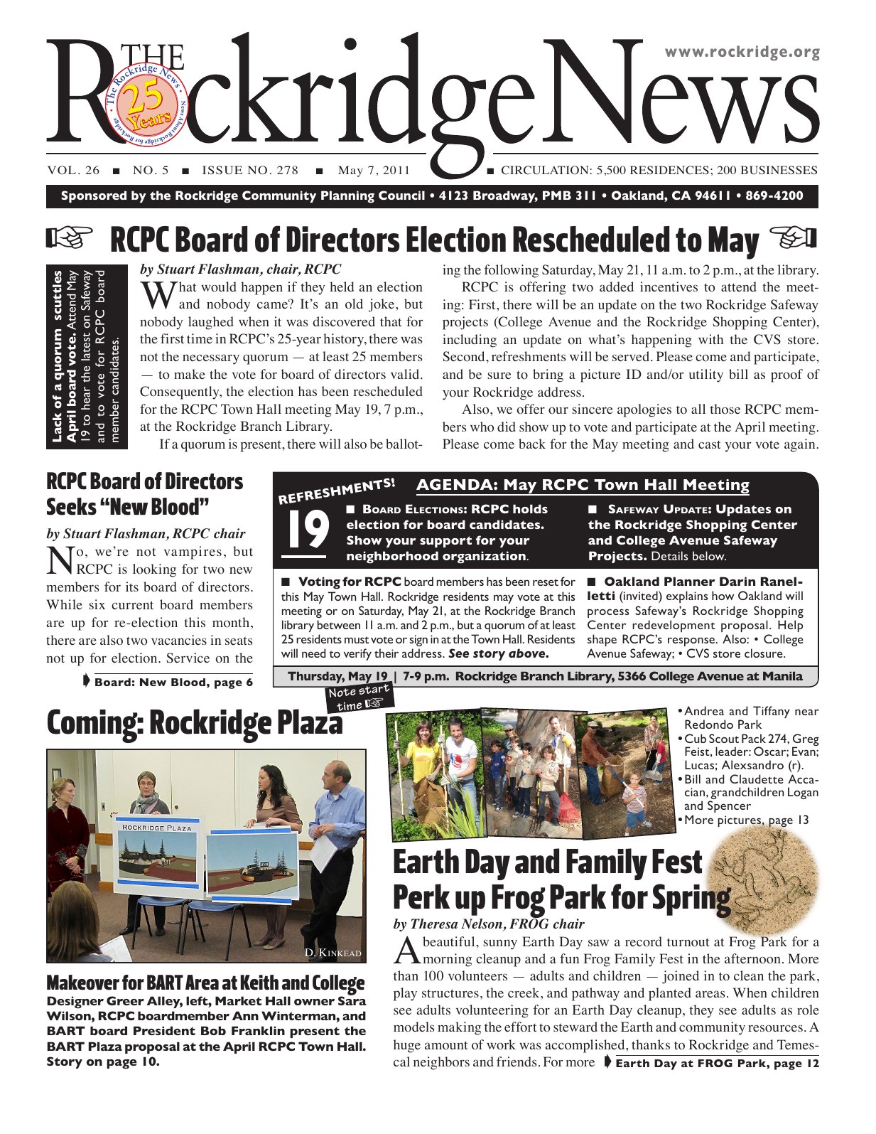 Click to zoom in The Rockridge News, May 2011, page 1