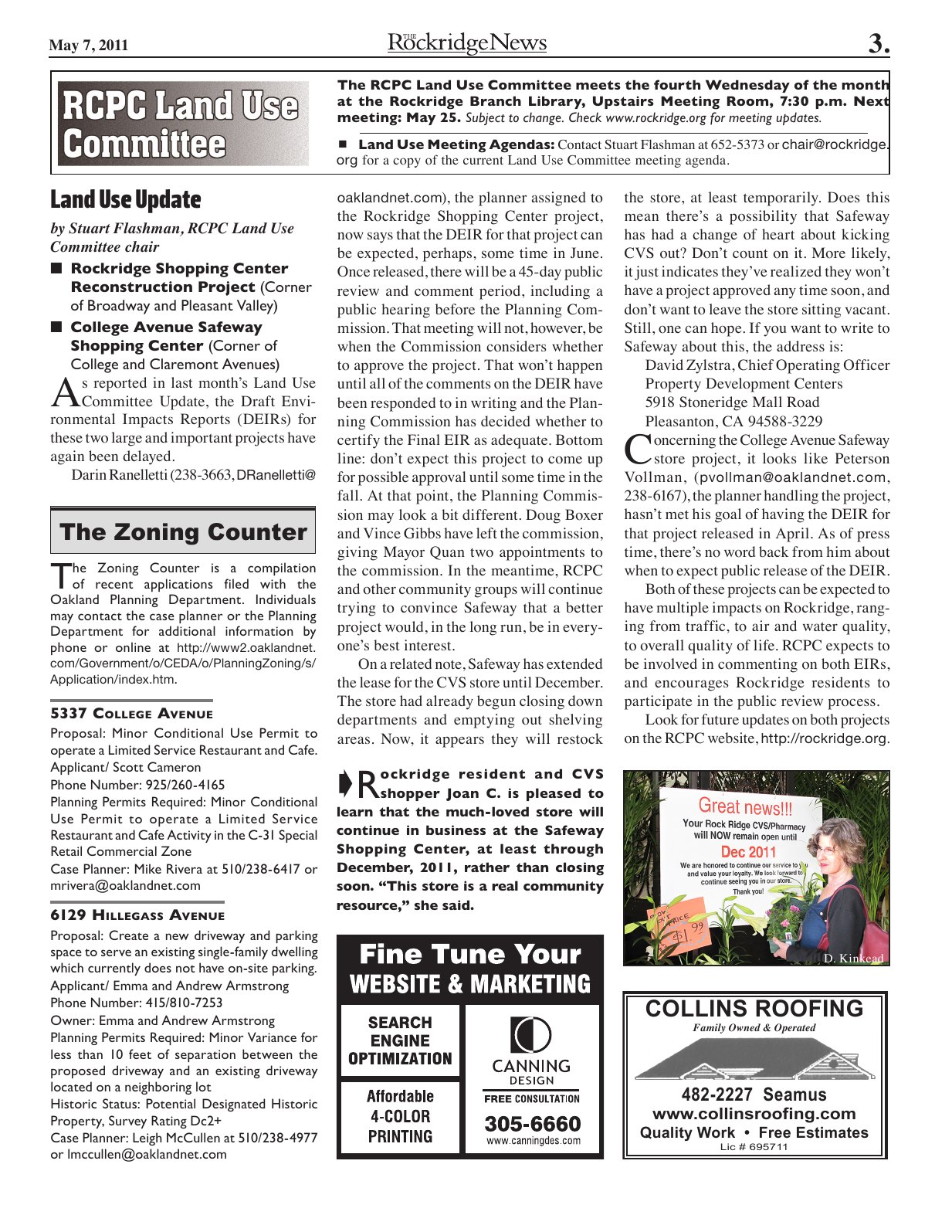 The Rockridge News, May 2011, page 3
