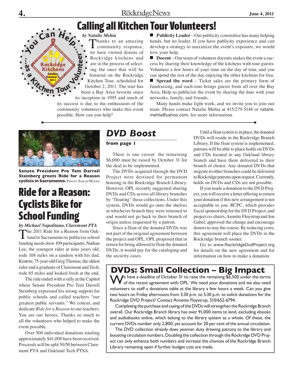Click to zoom in The Rockridge News, June 2011, page 4