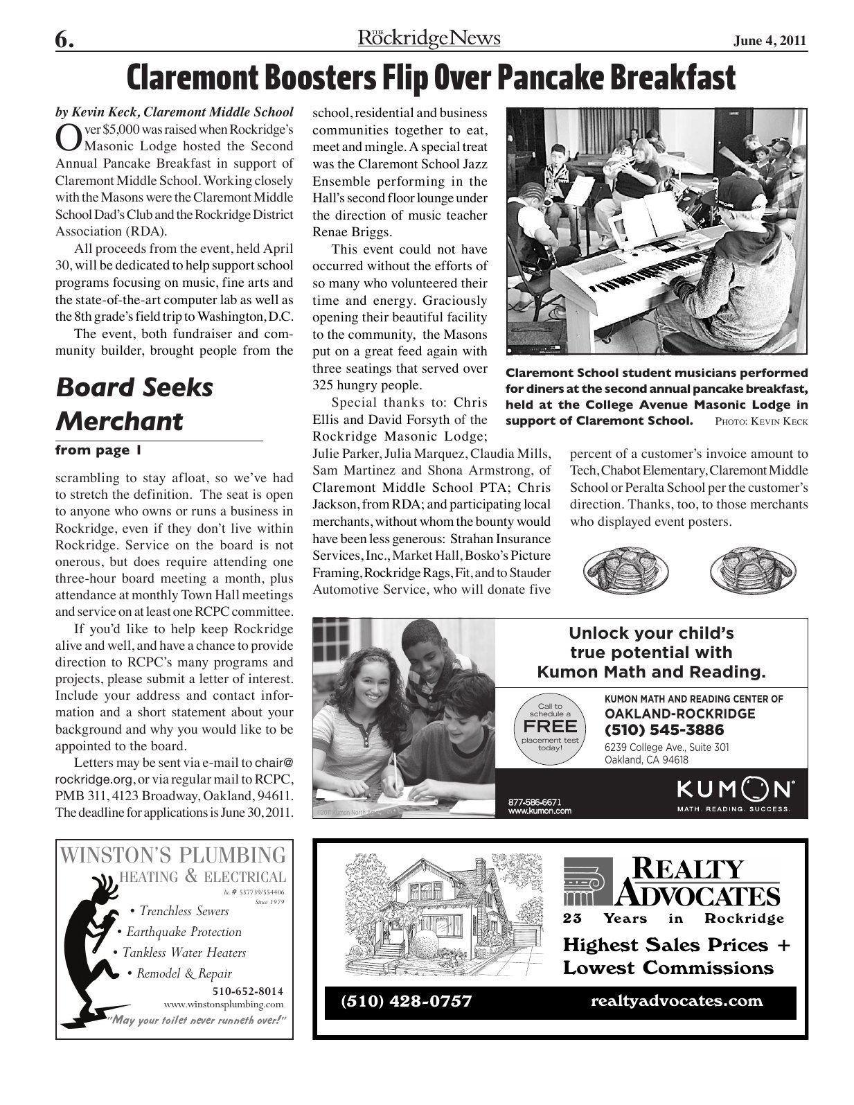 Click to zoom in The Rockridge News, June 2011, page 6