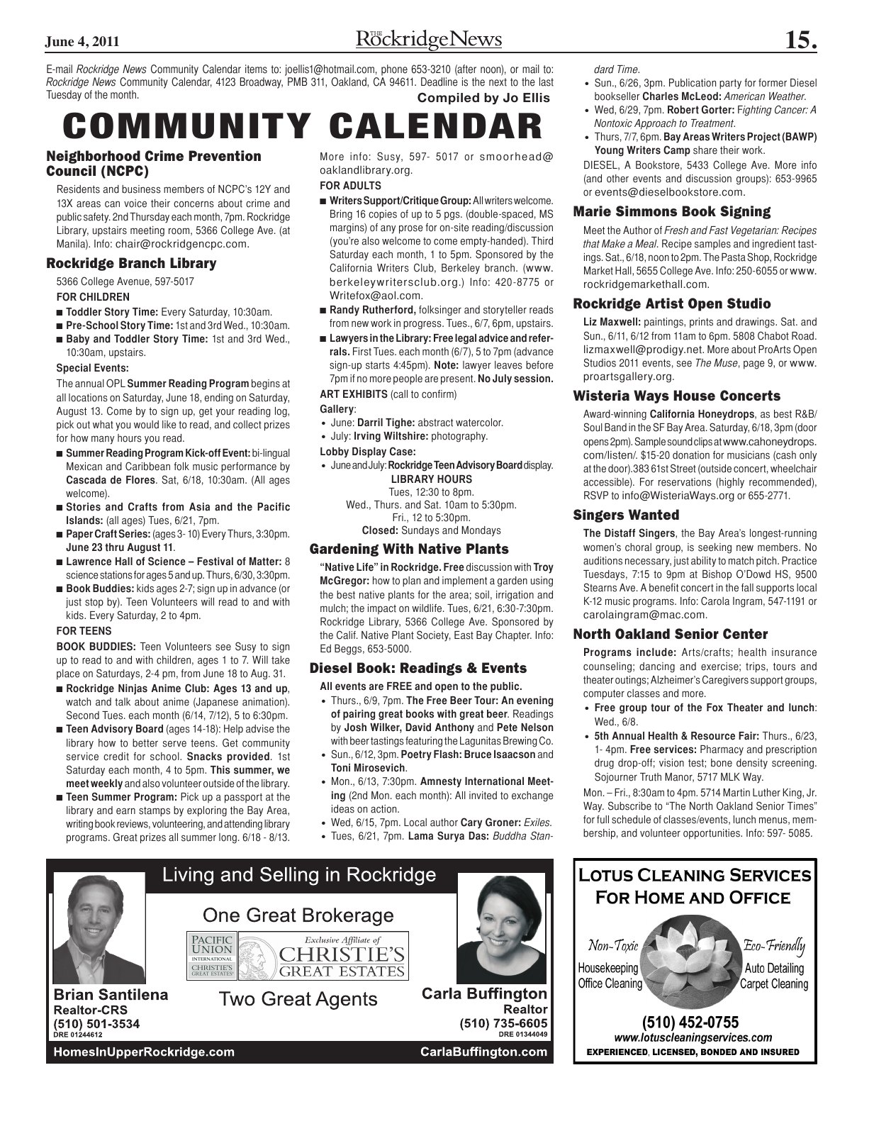Click to zoom in The Rockridge News, June 2011, page 15