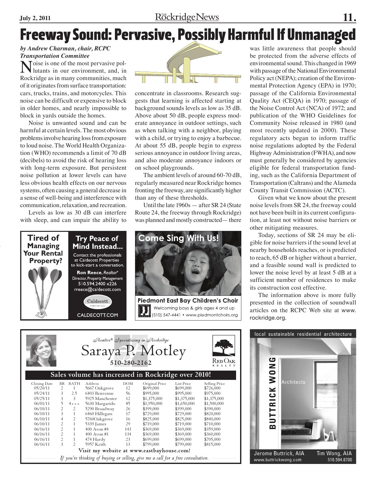 Click to zoom in The Rockridge News, July 2011, page 11
