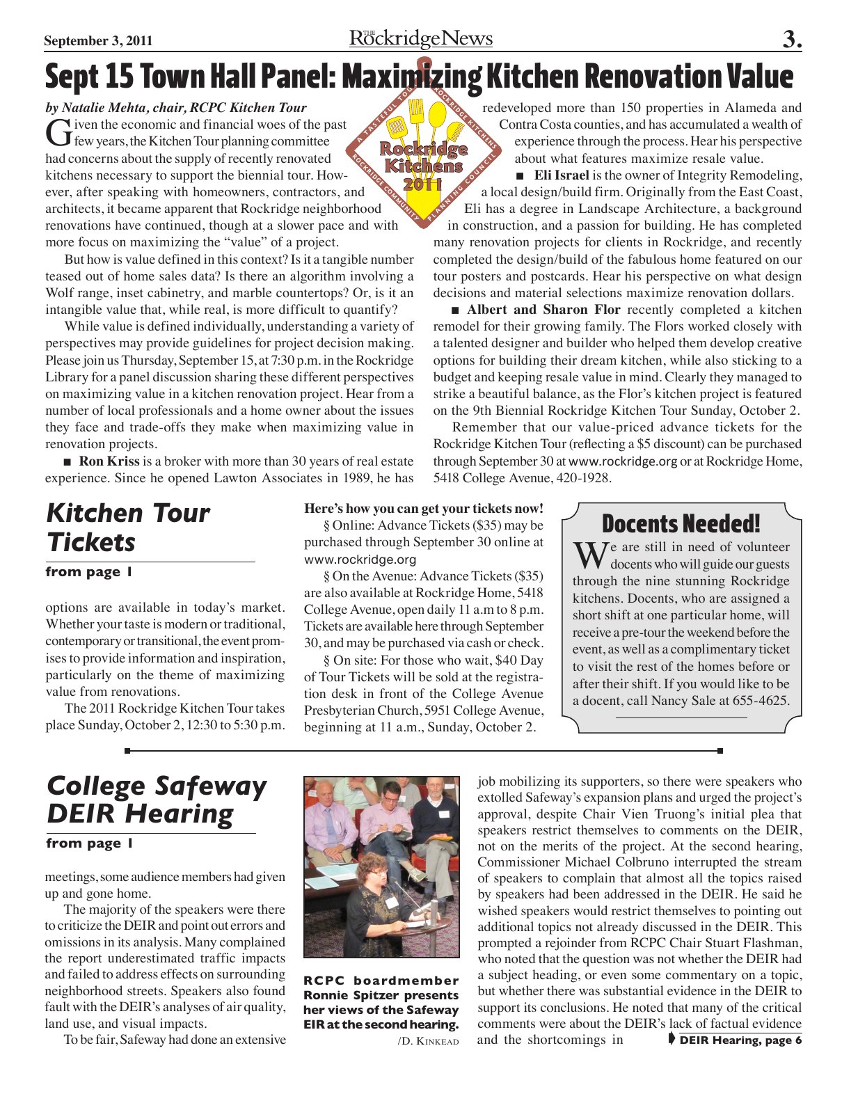 The Rockridge News, September 2011, page 3
