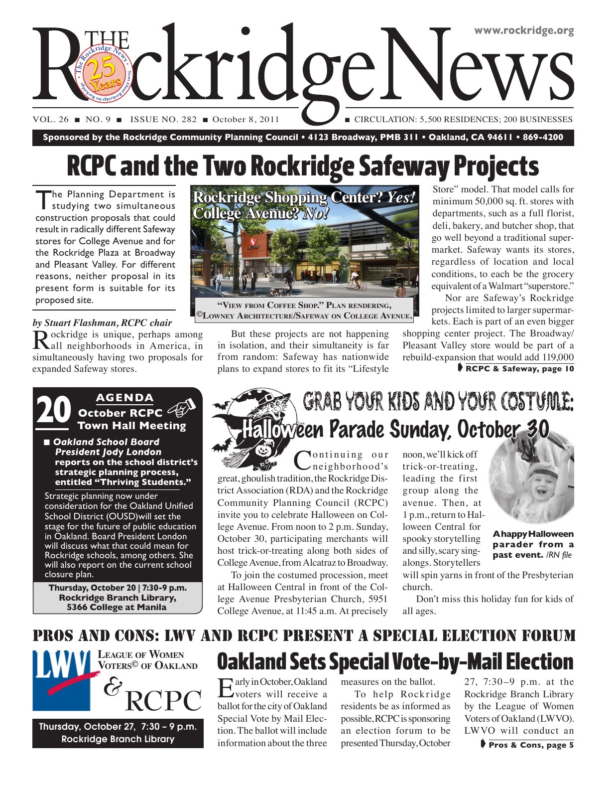 Click to zoom in The Rockridge News, October 2011, page 1