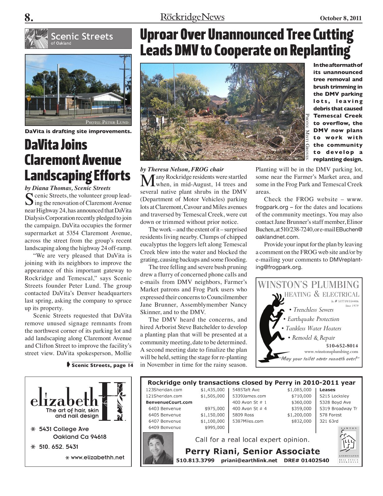 Click to zoom in The Rockridge News, October 2011, page 8