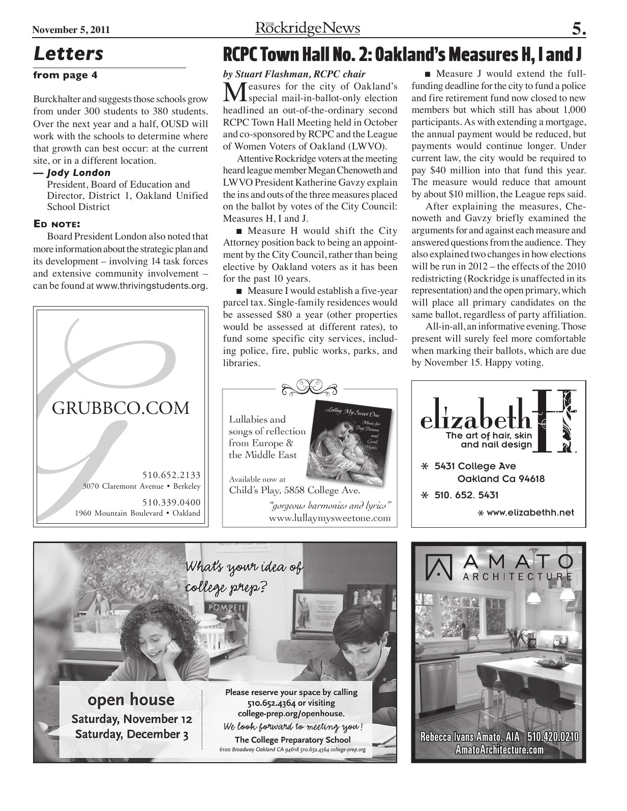 Click to zoom in The Rockridge News, November 2011, page 5