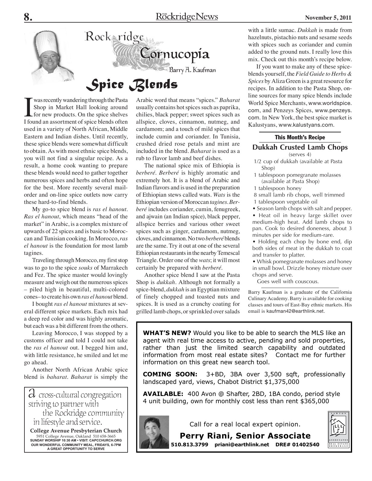 Click to zoom in The Rockridge News, November 2011, page 8